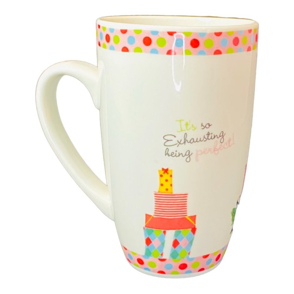 Cypress Home Coffee Porcelain Mug 5” tall Dog “It’s So Exhausting being Perfect” - Picture 4 of 7